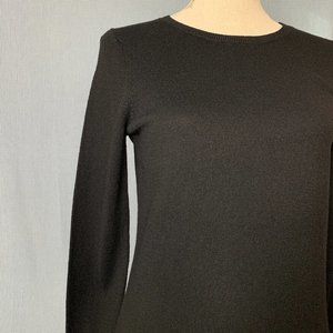 Women's Merino WOOL Sweater / BLACK Wool Pullover / Women's MEDIUM Sweater /